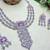 Purple rhodium premium designer american diamond and stone work necklace set