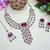 Maroon rhodium premium designer american diamond and stone work necklace set
