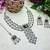Green rhodium premium designer american diamond and stone work necklace set