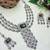 Green rhodium premium designer american diamond and stone work necklace set