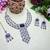 Blue rhodium premium designer american diamond and stone work necklace set