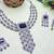 Blue rhodium premium designer american diamond and stone work necklace set