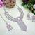 Pink rhodium premium designer american diamond and stone work necklace set