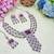 Purple rhodium premium designer american diamond and stone work necklace set