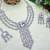 White rhodium premium designer american diamond and stone work necklace set