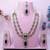 Blue yellow gold premium designer american diamond and stone work necklace set