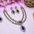 Blue yellow gold premium designer american diamond and stone work necklace set