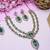 Green yellow gold premium designer american diamond and stone work necklace set