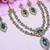 Green yellow gold premium designer american diamond and stone work necklace set