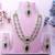 Green yellow gold premium designer american diamond and stone work necklace set