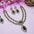 Green yellow gold premium designer american diamond and stone work necklace set