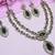 Green yellow gold premium designer american diamond and stone work necklace set