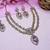 Purple yellow gold premium designer american diamond and stone work necklace set