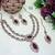 Maroon yellow gold premium designer american diamond and stone work necklace set