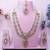 Pink yellow gold premium designer american diamond and stone work necklace set