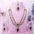 Purple yellow gold premium designer american diamond and stone work necklace set