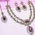 Purple yellow gold premium designer american diamond and stone work necklace set