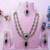 Blue yellow gold premium designer american diamond and stone work necklace set