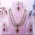 Pink yellow gold premium designer american diamond and stone work necklace set