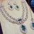 Green rose gold premium designer american diamond and stone work necklace set