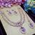 Purple rose gold premium designer american diamond and stone work necklace set