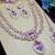 Purple rose gold premium designer american diamond and stone work necklace set