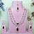 Maroon rose gold premium designer american diamond and stone work necklace set