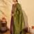 Wine silk slub embroidered kurta pant set with viscose zari dupatta