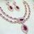 Maroon rose gold premium designer american diamond and stone work necklace set