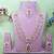 Pink rose gold premium designer american diamond and stone work necklace set