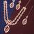 Pink rose gold premium designer american diamond and stone work necklace set