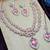 Pink rose gold premium designer american diamond and stone work necklace set