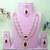 Purple rose gold premium designer american diamond and stone work necklace set