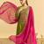 Green vichitra silk blend embroidered flared kurta pant with dupatta set