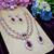 Purple rose gold premium designer american diamond and stone work necklace set