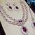Purple rose gold premium designer american diamond and stone work necklace set