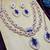 Blue rose gold premium designer american diamond and stone work necklace set