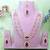 Pink rose gold premium designer american diamond and stone work necklace set