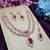 Pink rose gold premium designer american diamond and stone work necklace set