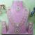 White rose gold premium designer american diamond and stone work necklace set