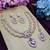 White rose gold premium designer american diamond and stone work necklace set