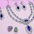 Blue rhodium premium designer american diamond and stone work necklace set