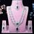 Green rhodium premium designer american diamond and stone work necklace set
