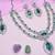 Green rhodium premium designer american diamond and stone work necklace set