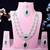 Green rhodium premium designer american diamond and stone work necklace set