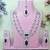 Maroon rhodium premium designer american diamond and stone work necklace set