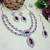 Maroon rhodium premium designer american diamond and stone work necklace set