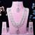 Pink rhodium premium designer american diamond and stone work necklace set