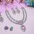 Pink rhodium premium designer american diamond and stone work necklace set