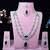 Purple rhodium premium designer american diamond and stone work necklace set
